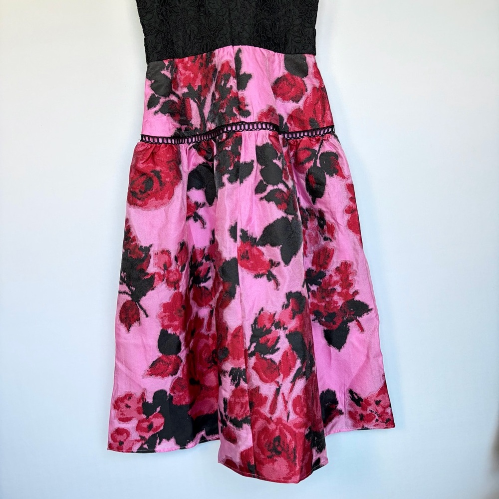 Tuckernuck Jacquard Joss Midi Dress Sz M Cerise Begonia Blossom Eyelet Lace NWT - Picture 7 of 16